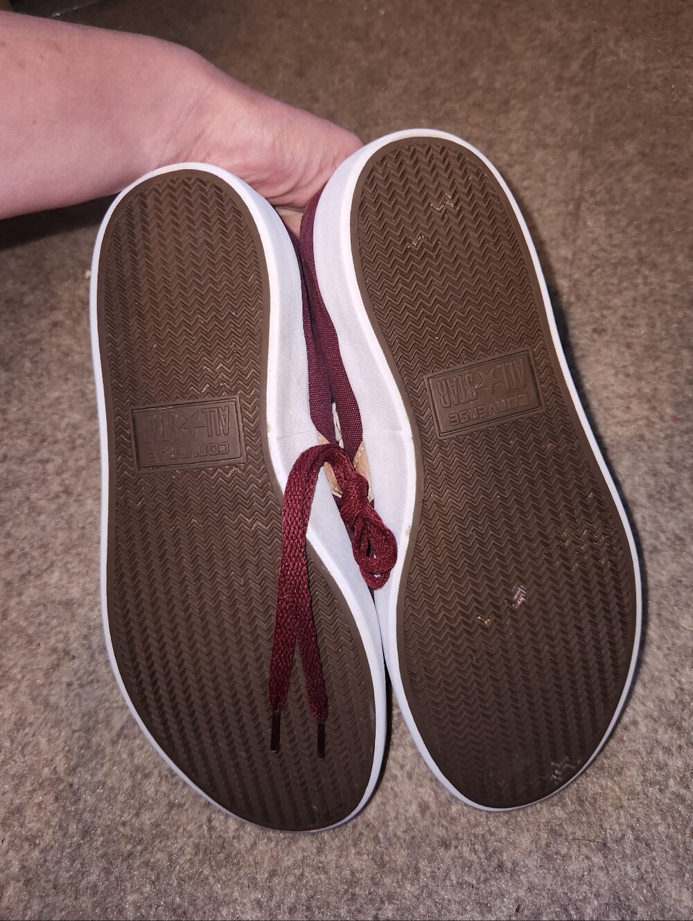 Converse Low Top Chuck Taylor All Star Burgundy Gold Lace Up Fashion Sneakers W8 - Picture 6 of 7